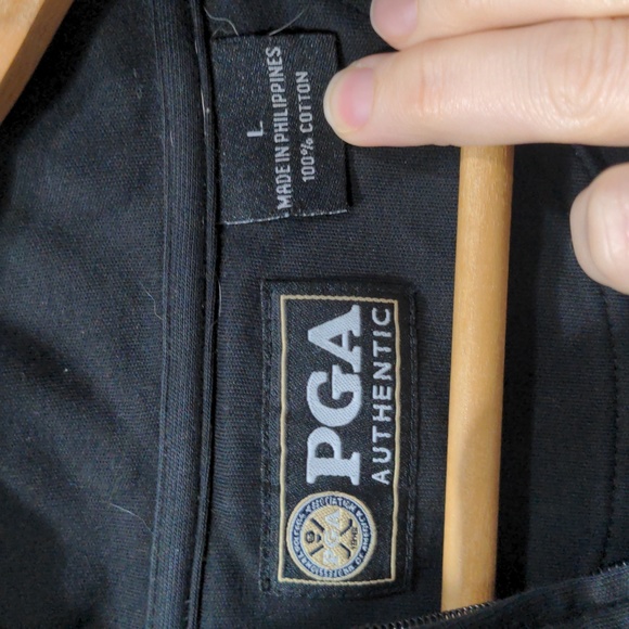 PGA Authentic Men's 1/4 Zip Golf Sweatshirt Black Size Large EUC - Picture 4 of 6